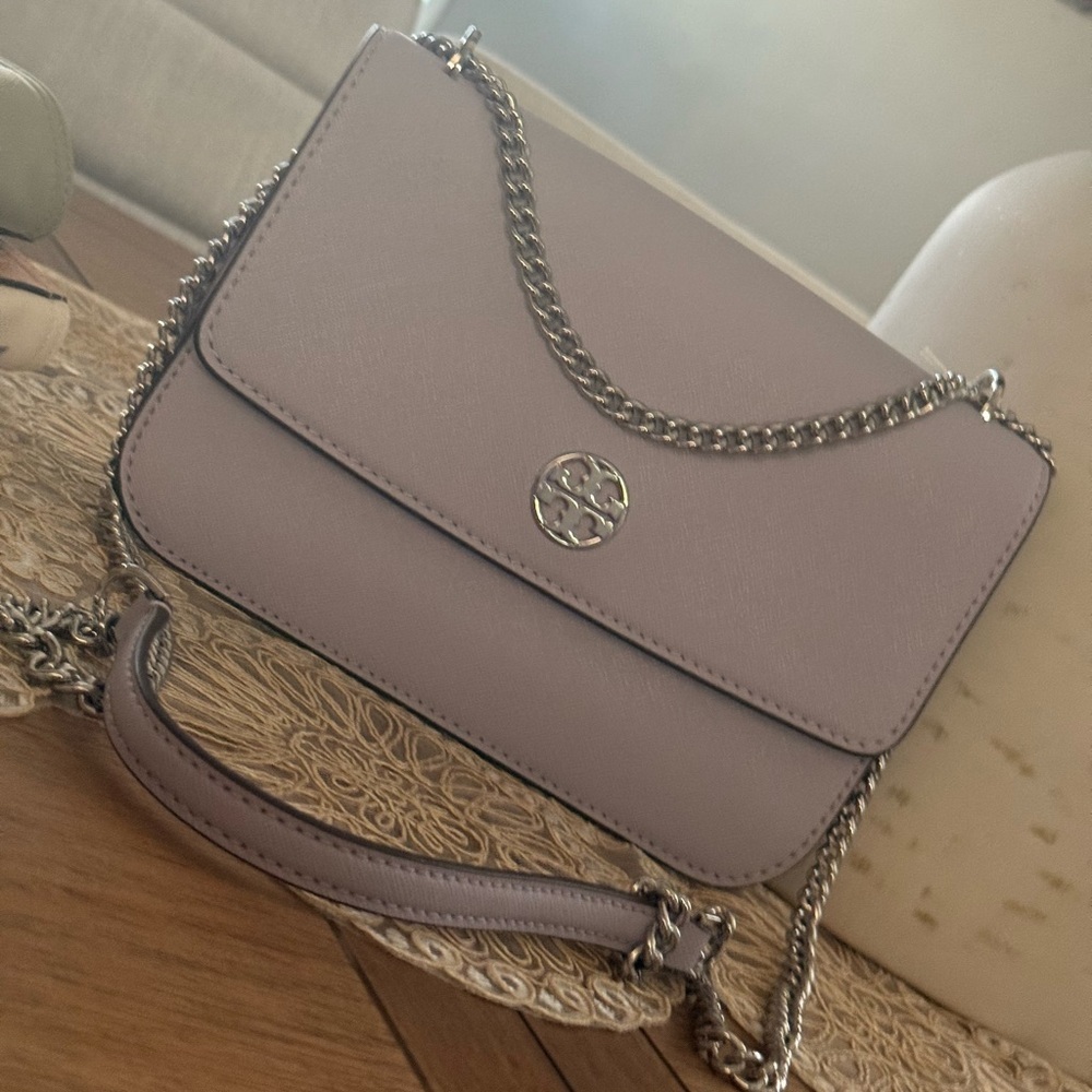 New Tory Burch shoulder bag pale violet color